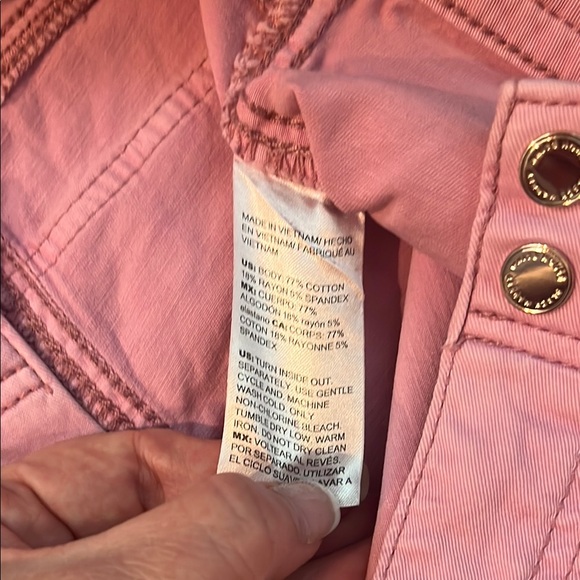 White House Black Market Pink Cropped or straight cargo style Pants - Picture 7 of 11